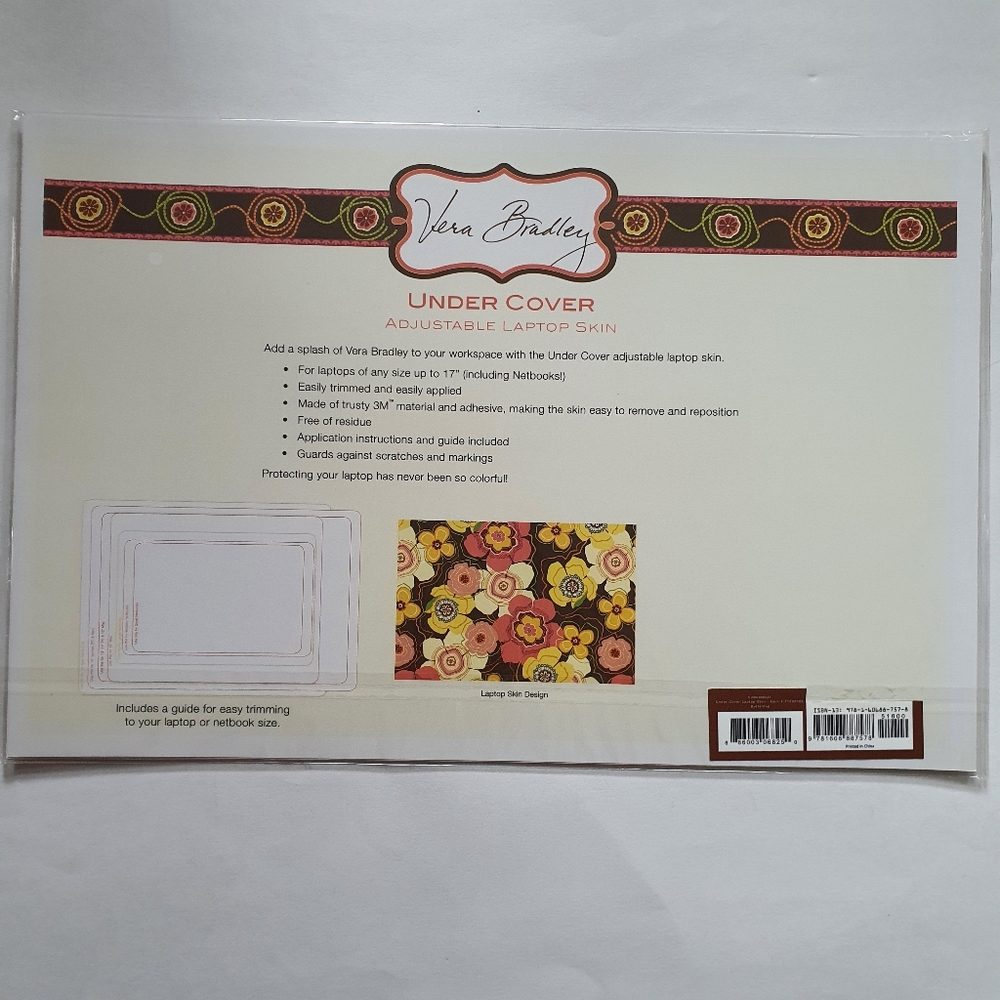 Vera Bradley Under Cover Adjustable Laptop Skin + Free Gift - Picture 4 of 7